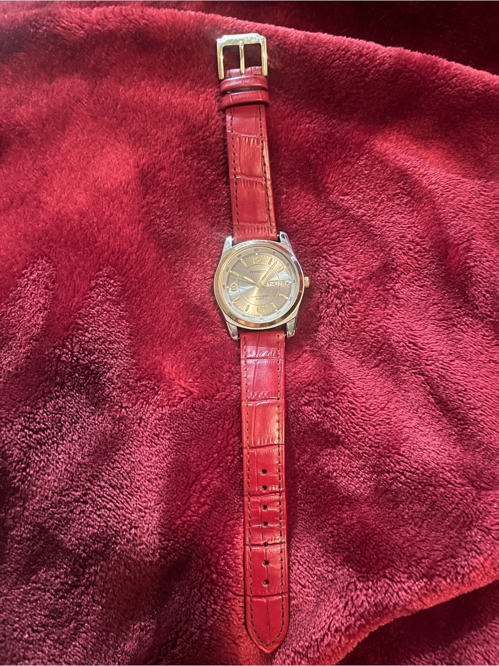 Classic Red Leather Strap Men's Watch - armitron